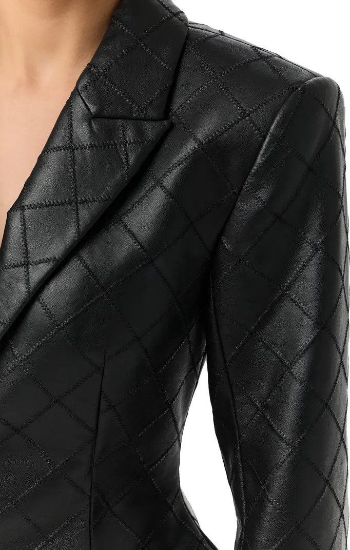 Stitched Faux Leather Blazer | Nordstrom