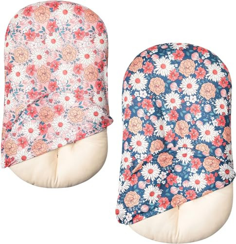 2 Pack Baby Lounger Cover Soft Cotton Slipcover Fits Newborn Lounger for Baby Boys and Girls Infant Lounger Cover (2 Pack Boho Floral) | Amazon (US)