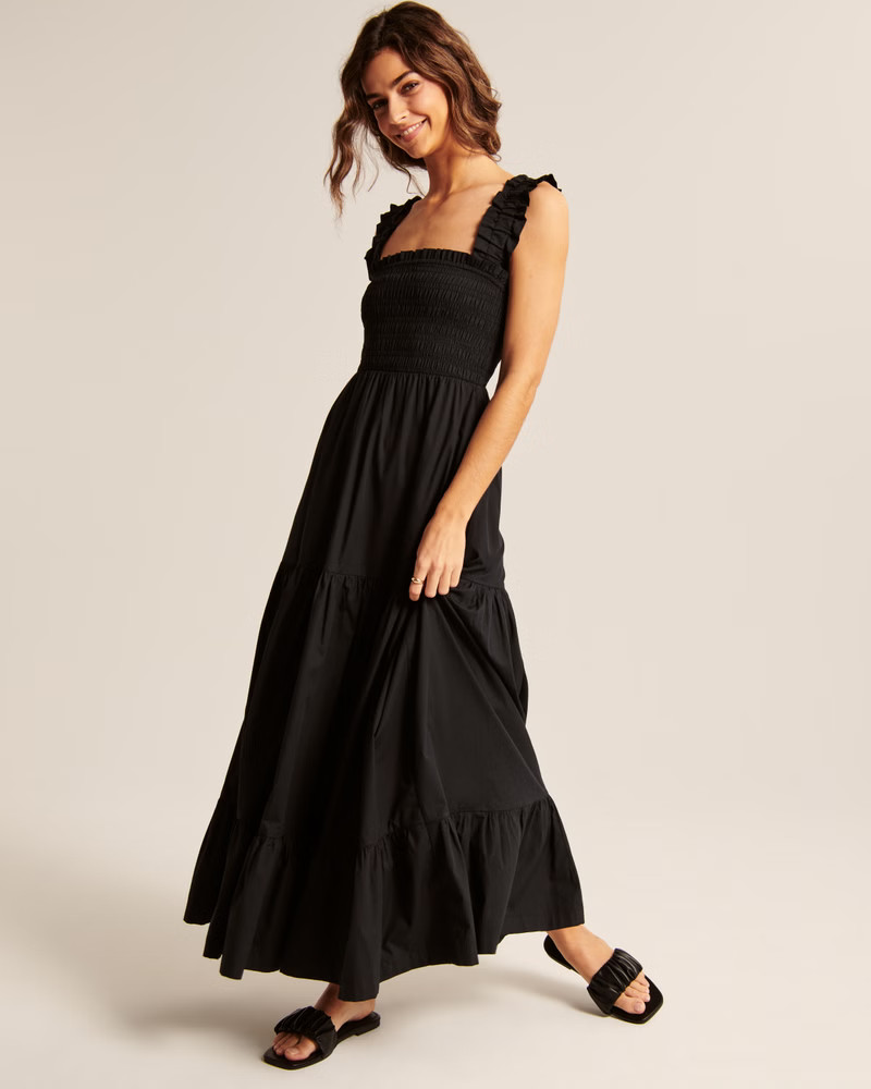 Women's Smocked Bodice Easy Maxi Dress | Women's Dresses & Jumpsuits | Abercrombie.com | Abercrombie & Fitch (US)