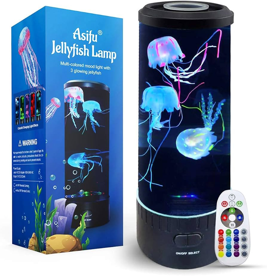Jellyfish Lava Lamp Electric Cute Dimmable Aquarium LED Mood Color Changing Night Light Gift for ... | Amazon (US)