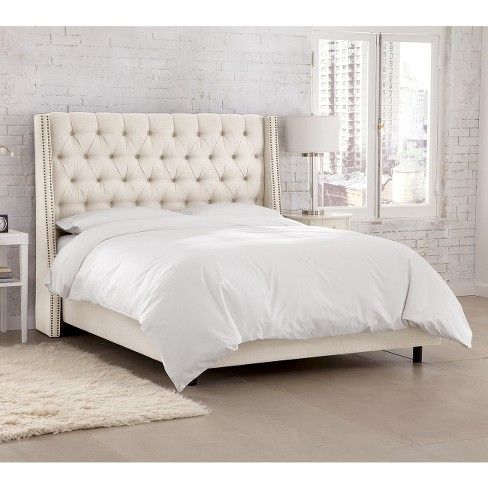 Nail Button Linen Tufted Wingback Bed - Skyline Furniture® | Target