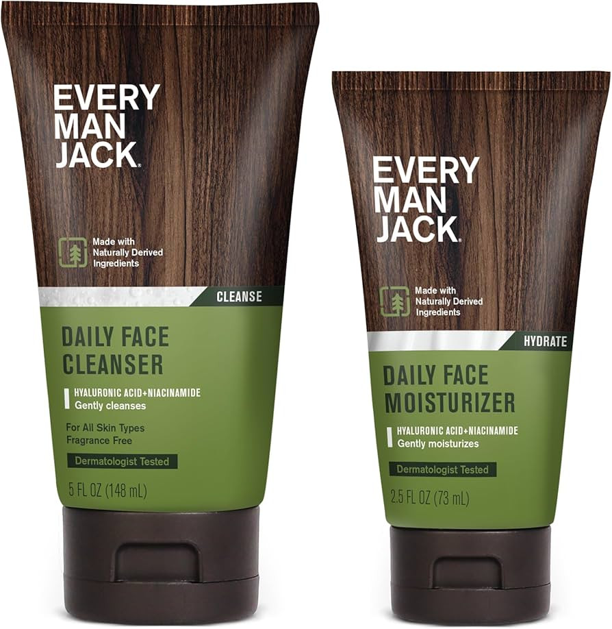 Every Man Jack Daily Face Wash & Lotion Set, Deeply Cleanse, Moisturize, and Revive Dry, Tired Sk... | Amazon (US)