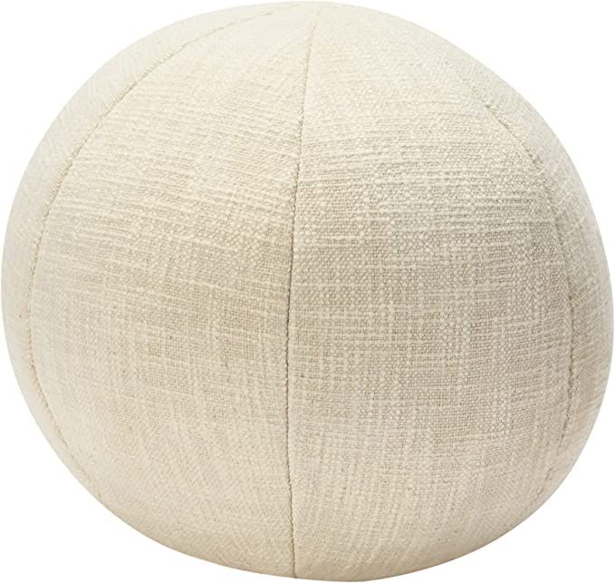 Creative Co-Op Cotton Slub Orb Pillow, 10" L x 10" W x 4" H, Cream | Amazon (US)
