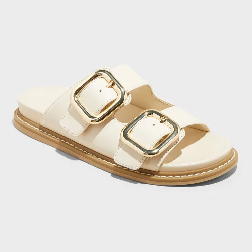 Women's Collin Double Buckle Footbed Sandals - Universal Thread™ | Target