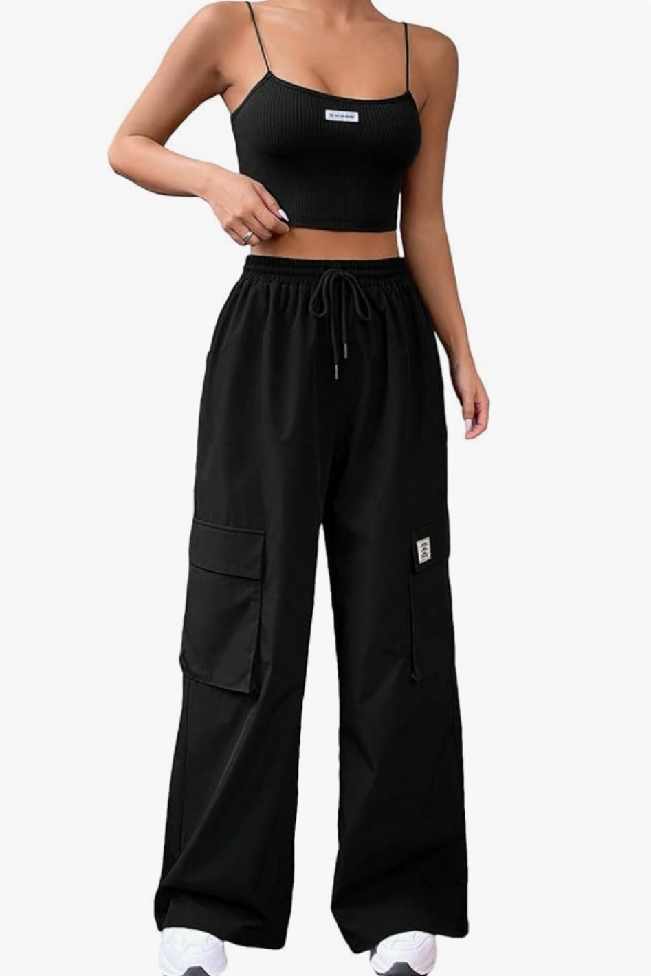 Light weight high waisted cargo pants & cropped tank set! 

#LTKstyletip #LTKtravel #LTKfindsunder50