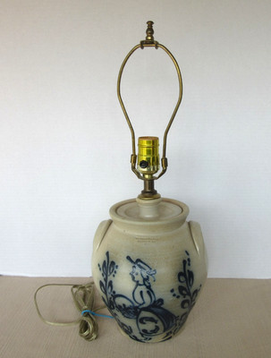 Vintage 1993 WISCONSIN POTTERY Stoneware Handled Crock Table Lamp | eBay US