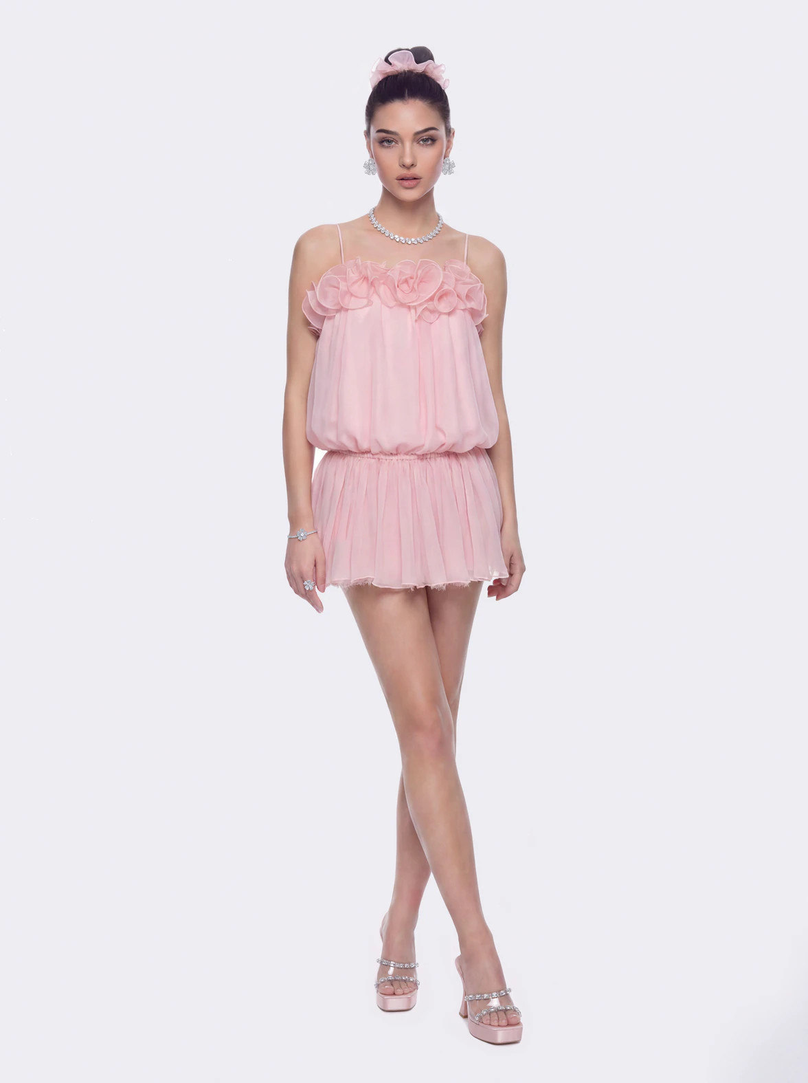 Melody Petal Ruffle Pink Dress | Nana Jacqueline | Nana Jacqueline