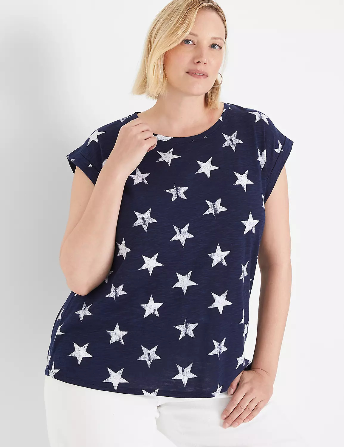 Dolman Cap-Sleeve Crew-Neck Tee | LaneBryant | Lane Bryant (US)