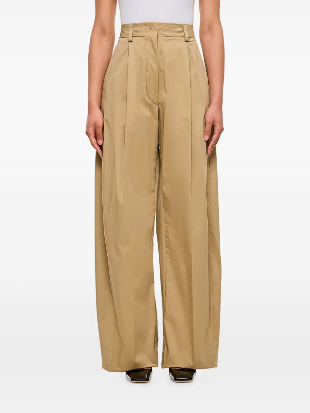 THELATEST Pleated wide-leg Trousers | Neutrals | FARFETCH | Farfetch Global