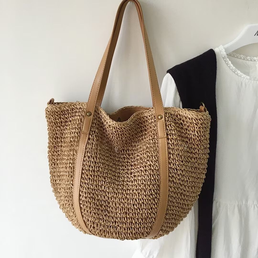 Straw bag | summer bag | straw beach bag | shoulder bag | beach bag | vacation bag | handmade bag... | Etsy (US)