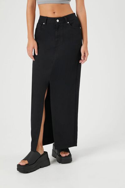 Denim Midi Slit Skirt | Forever 21 (US)