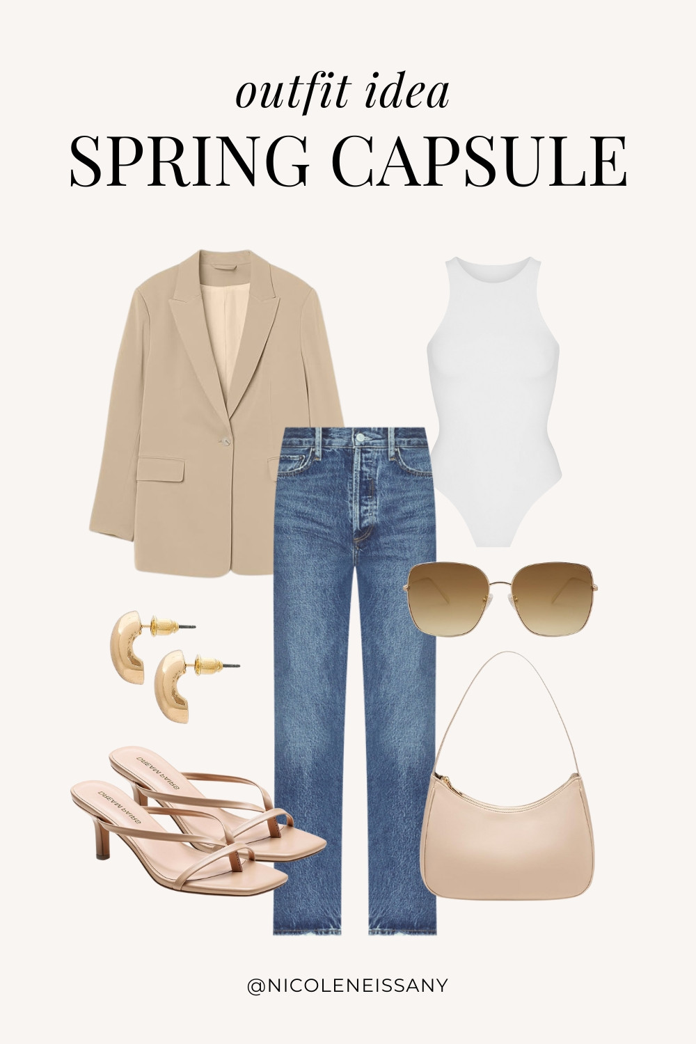 Spring outfit idea featuring my 2025 Spring Capsule Wardrobe staples | casual spring outfit, spring brunch outfit, spring date night outfit, spring date outfit, elevated casual spring outfit, spring work outfit, spring office outfit, casual spring outfit idea, spring outfits, spring shoes, 2025 spring trends, 2025 spring fashion trends, neutral capsule wardrobe, minimalist capsule wardrobe | blazer outfit, blazer, blazer jacket, spring jacket, sleeveless bodysuit, spring bodysuits, spring tops, medium wash jeans, medium wash denim, strappy heels, strappy sandals, spring shoes, spring shoe trends, nude purse, gold teardrop earrings

#LTKSpring #LTKPetite #LTKTravel #LTKSaleAlert #LTKShoeCrush #LTKWorkwear #LTKFindsUnder100 #LTKStyleTip #LTKFindsUnder50 #LTKSeasonal 

 
