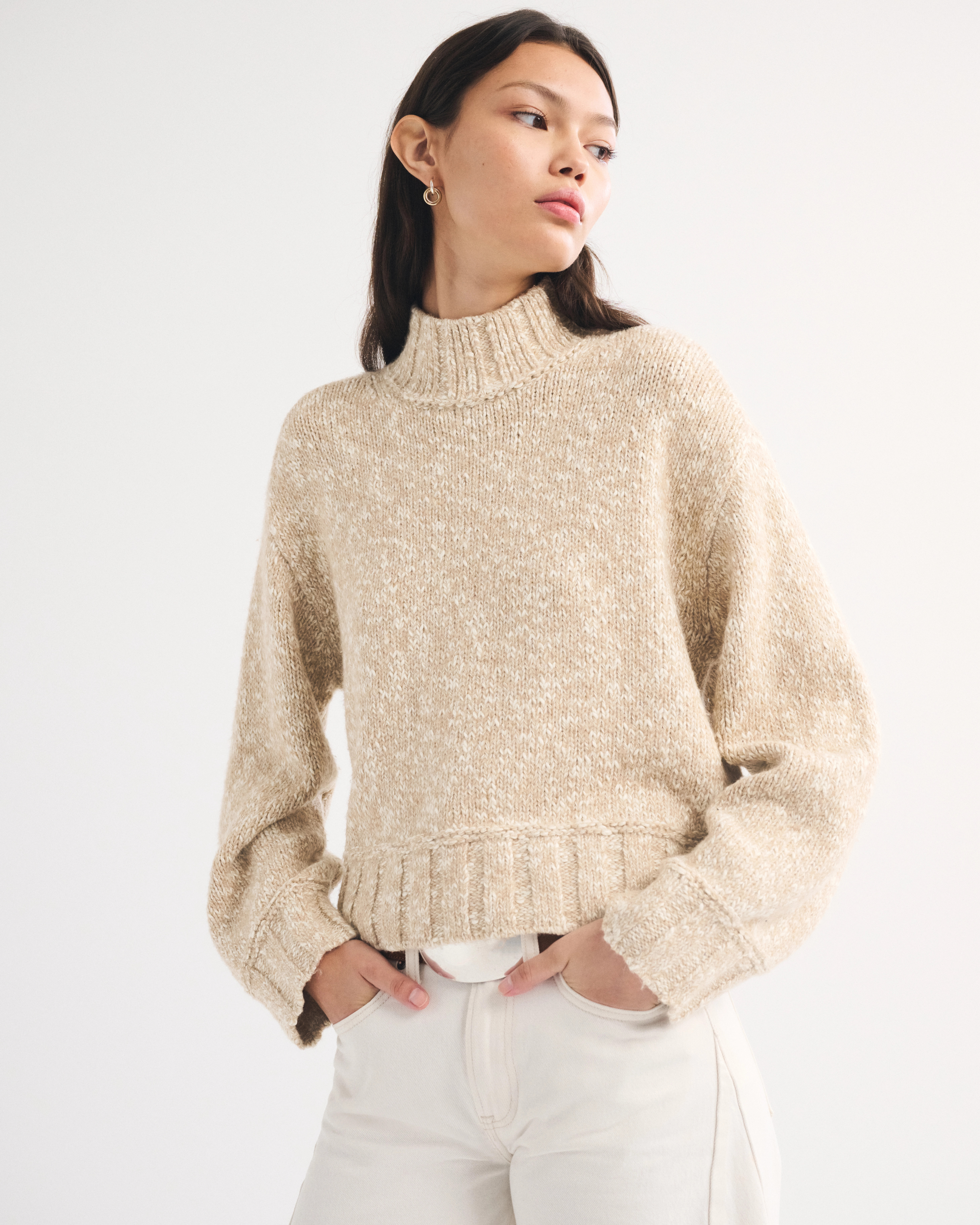 Easy Funnel Neck Sweater | Abercrombie & Fitch (US)
