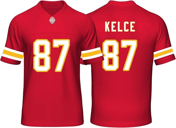 Custom Mens/Youth Football Stitched T-Shirt for Sports Fan Red/White No Brand/Logos | Amazon (US)