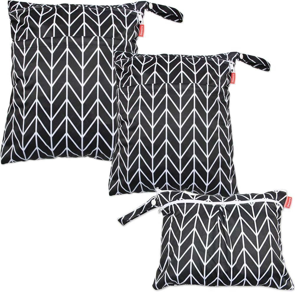 Damero 3pcs Travel Wet and Dry Bag with Handle for Cloth Diaper, Pumping Parts, Clothes, Swimsuit... | Amazon (US)