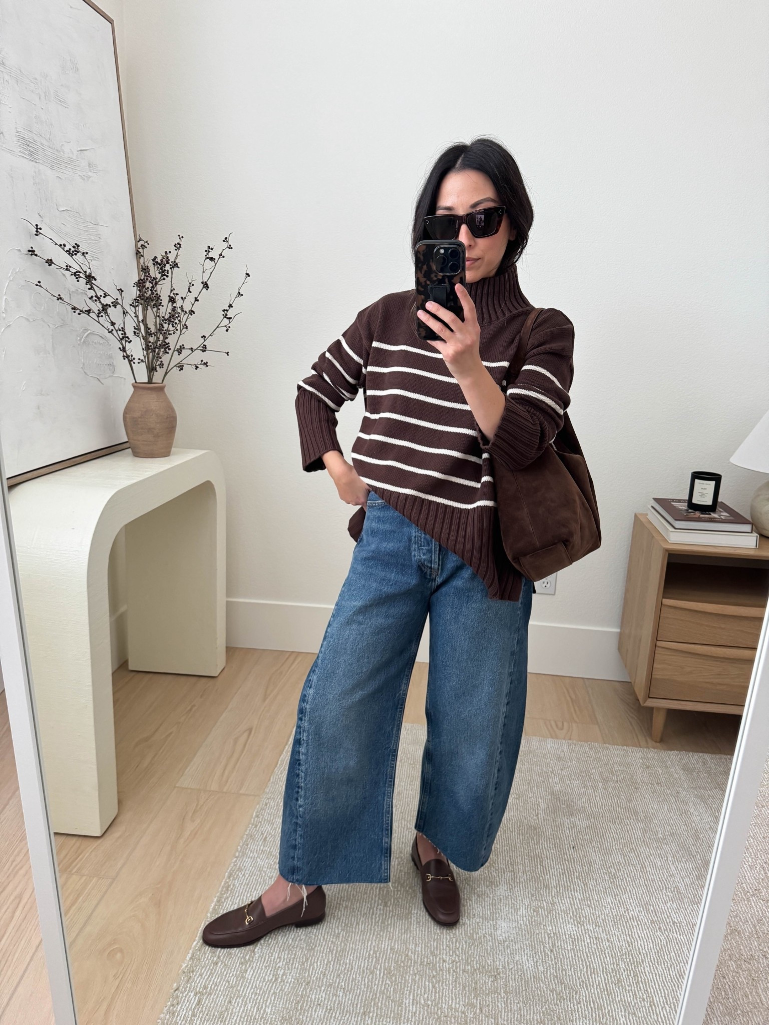 Thanksgiving 2025 outfit idea. 

Gap Factory sweater petite xs (old)
AGOLDE curve jeans 25, cut hems
Sam Edelman loafers 5
Liffner Pillow Shoulder bag
Celine sunglasses

Fall outfits, fall style, petite style, Thanksgiving outfit, holiday style 

#LTKPetite #LTKSeasonal #LTKHoliday
