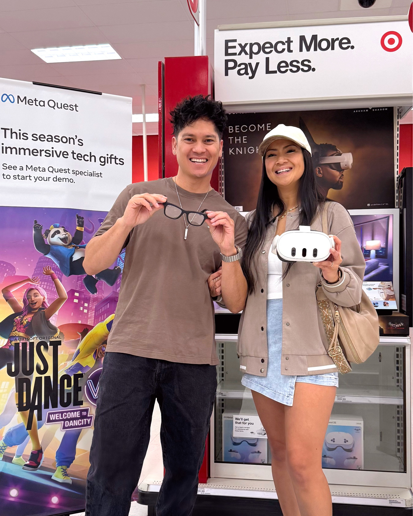 #AD Target x Meta are our love languages! We went on a Dancity date with Just Dance VR, immersing ourselves in music and cool 360° worlds. The newest update also lets you play multiplayer with up to six people. That’s just one of the fun games we tried at Target.

Meta Quest 3S has over 500 apps and games— beyond gaming, you can also get into sports and concerts, start a fitness routine, or use Wander for trip planning. It goes beyond what we expected. 

And let’s talk about Ray-Ban Meta smart glasses. There are so many frame options to match your style, plus hands-free high-quality photos and videos, music streaming, calls, and just say “Hey Meta” to ask it anything. We still can’t get over how cool it is! 

This weekend only Jan 18-19, try both Meta Quest 3S and Ray-Ban Meta Smart Glasses at a Target near you. Check for participating stores to experience the in-store demo event! 

#QuestPartner #TargetPartner #RayBanMeta #Target @metaquest @raybanmeta @Target

Linked on our @shop.ltk #liketkit 
https://liketk.it/53cSo
https://www.target.com/c/meta-quest/-/N-1cr37

#LTKTravel #LTKMens #LTKGiftGuide