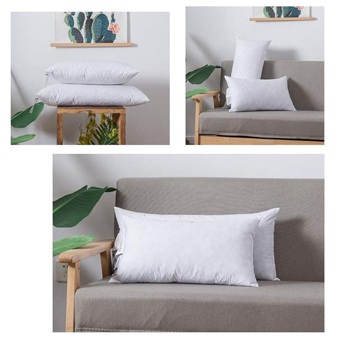 DOWNCOOL 100% White Cotton Stuffer Throw Pillow Insert, Rectangle Down and Feather Filled Decorat... | Amazon (US)