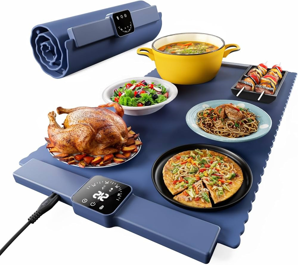 Food Warming Mat for Food, Electric Warming Tray with 5 Temp-Settings to Keep Food Warm at Party,... | Amazon (US)