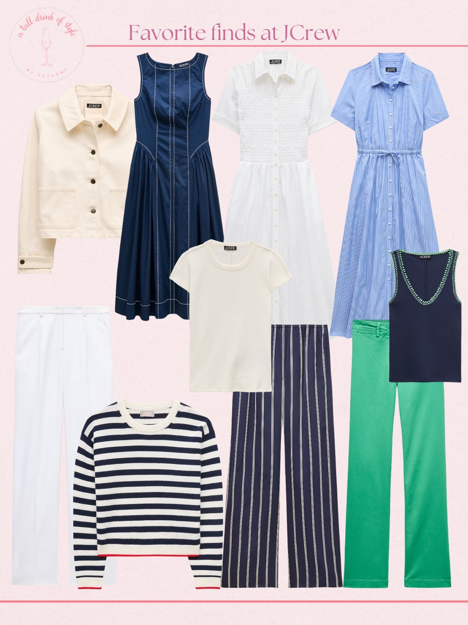 Favorite finds at J.Crew 

Women’s finds, women’s wear, JCrew finds, spring new arrivals, summer arrives, summer stripes, summer dresses, style over 40, tall girl style

#LTKSeasonal #LTKOver40 #LTKSaleAlert