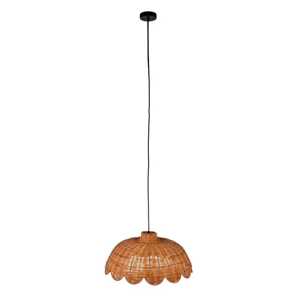 Bayou Breeze Hand-Woven Rattan Scalloped Pendant Lamp | Wayfair | Wayfair North America