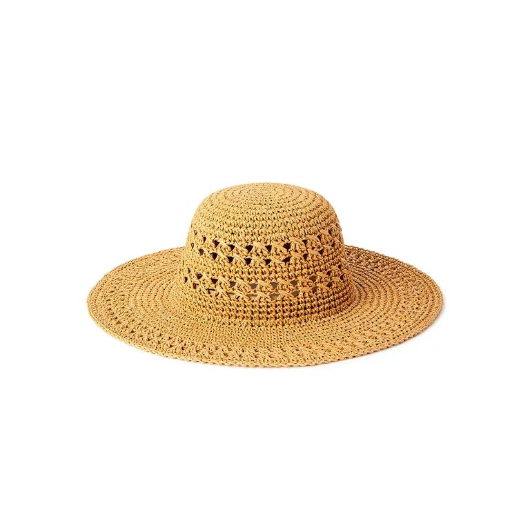 Time And Tru Adult Women's Woven Straw Hat - Walmart.com | Walmart (US)