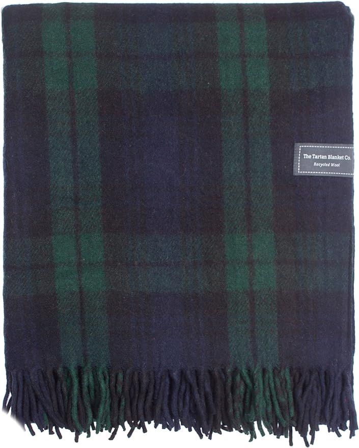 The Tartan Blanket Co. Recycled Wool Knee Blanket Black Watch Tartan 28" x 65" | Amazon (US)
