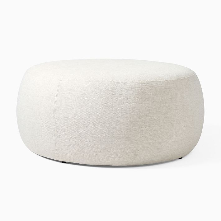 Cobble Round Ottoman - Large | West Elm (US)