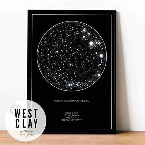 Personalized Star Constellation Map, Minimal Star Chart, Night Sky Poster | Amazon (US)