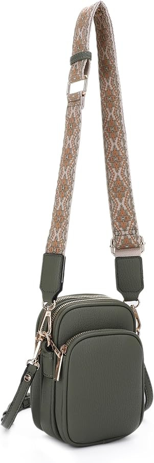 Mali+Lili Small Crossbody Bag for Women, Triple Compartment Shoulder Bag with Double Strap | Amazon (US)
