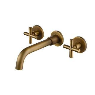 TOOLKISS Double-Handle Wall Mounted Bathroom Faucet in Archaize-TH8008FG - The Home Depot | The Home Depot