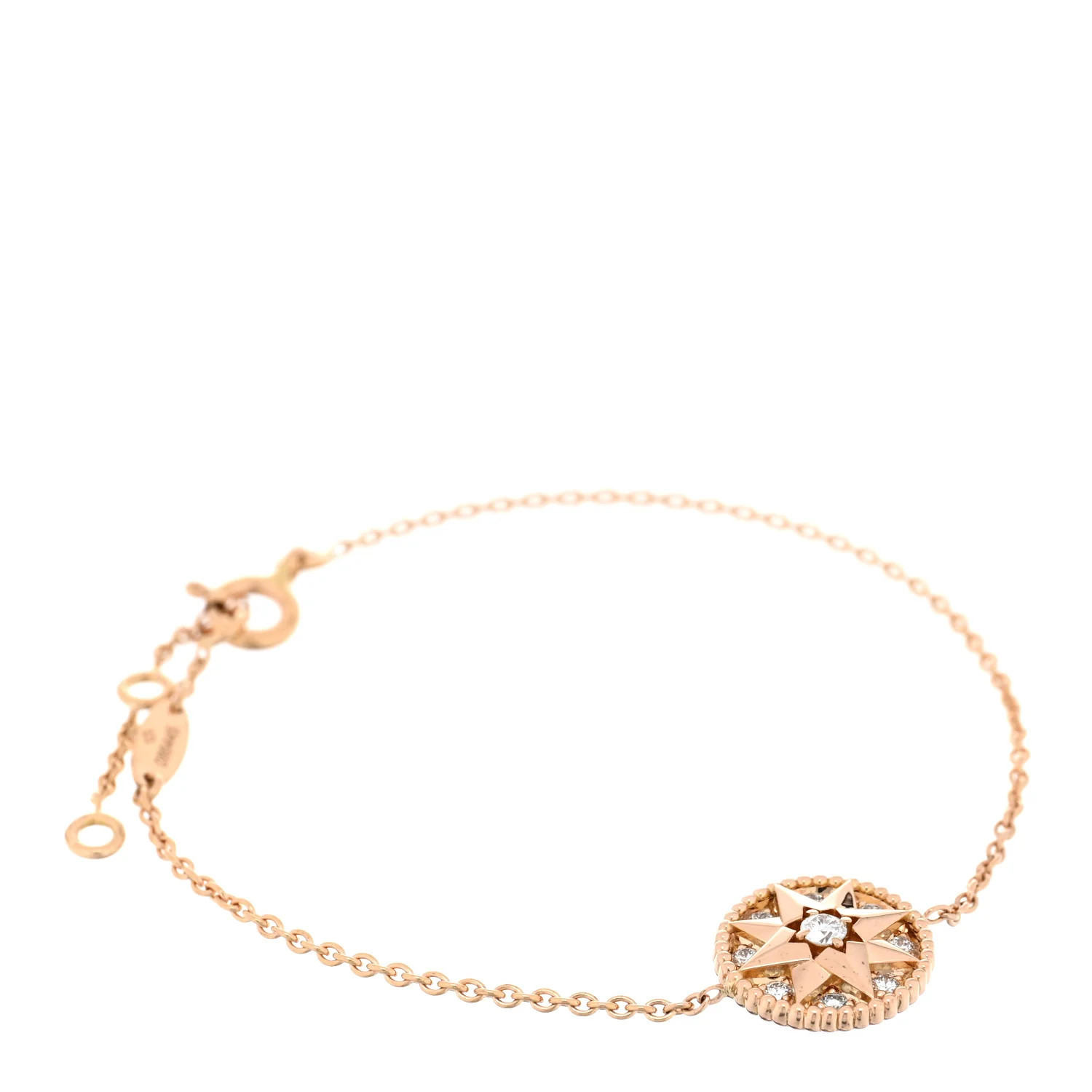 18K Yellow Gold Pave Diamond Rose Des Vents Bracelet | FASHIONPHILE (US)
