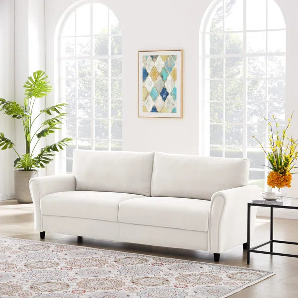 Litza 83.46'' Velvet Round Arm Sofa | Wayfair North America