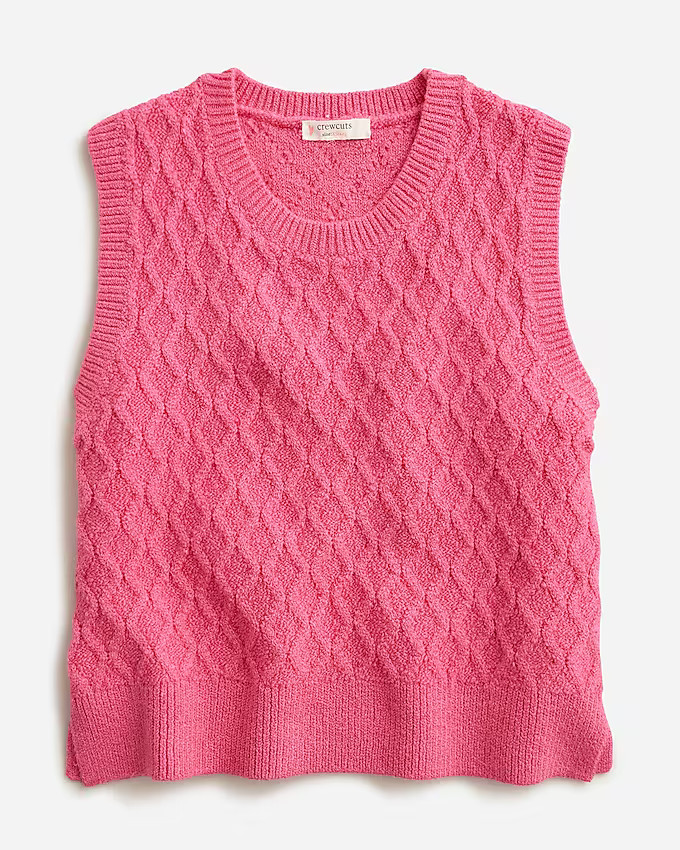 Girls' cable-knit sweater-vest | J. Crew US
