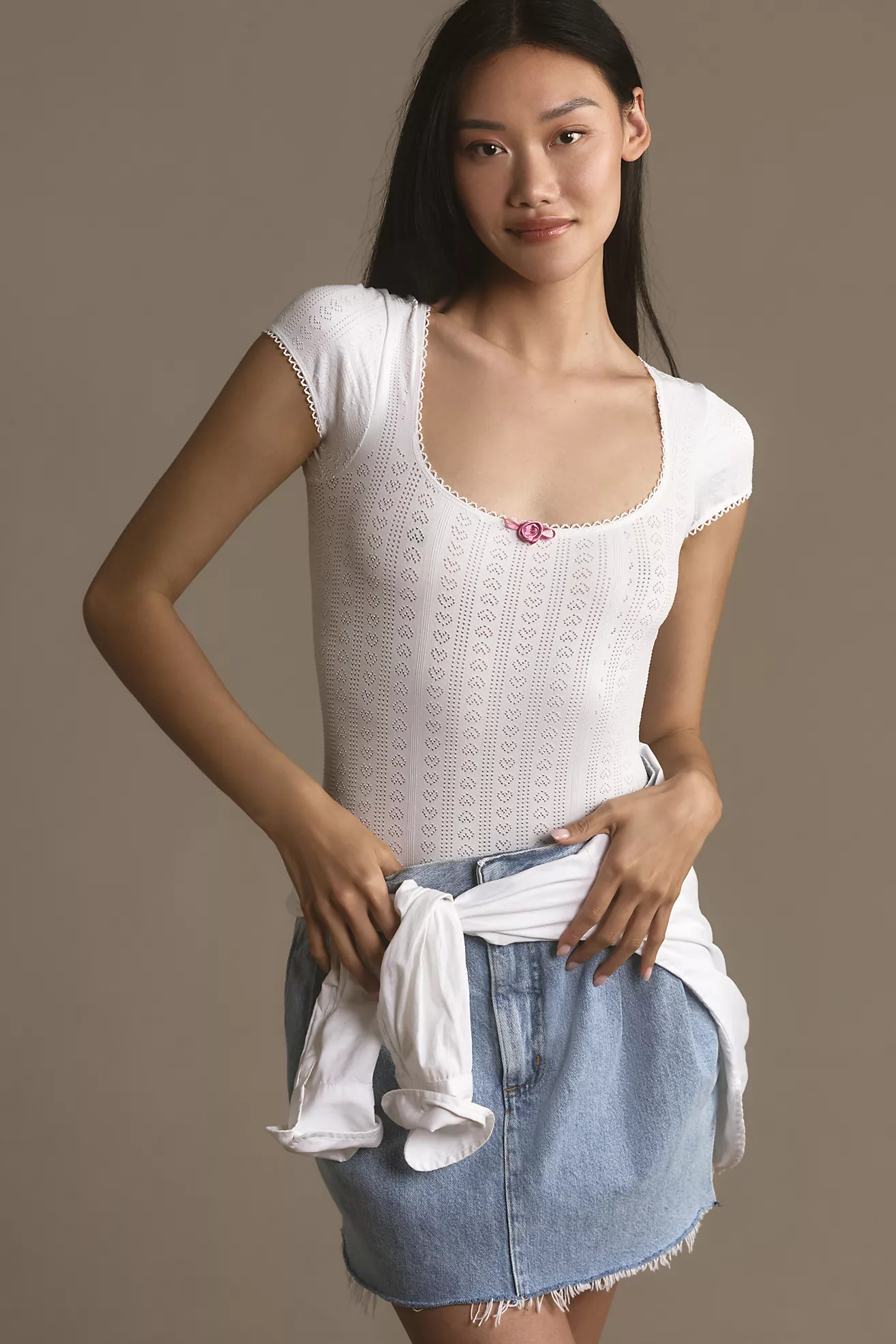 By Anthropologie Seamless Pointelle Bodysuit | Anthropologie (US)