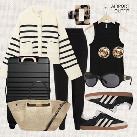 Airport Outfit ✈️ 

Not sure why but the joggers show up in white but the link is to the black ones! They come in a lot of colors!

‼️Don’t forget to tap 🖤 to add this post to your favorites folder below and come back later to shop

Make sure to check out the size reviews/guides to pick the right size

Airport outfit, travel outfit, holiday comfortable look, travel look, airport look, striped cardigan, adidas samba black, celine sunglasses, the new york raffia tote bag, black tank top, black outfit 

#LTKSeasonal #LTKstyletip #LTKtravel