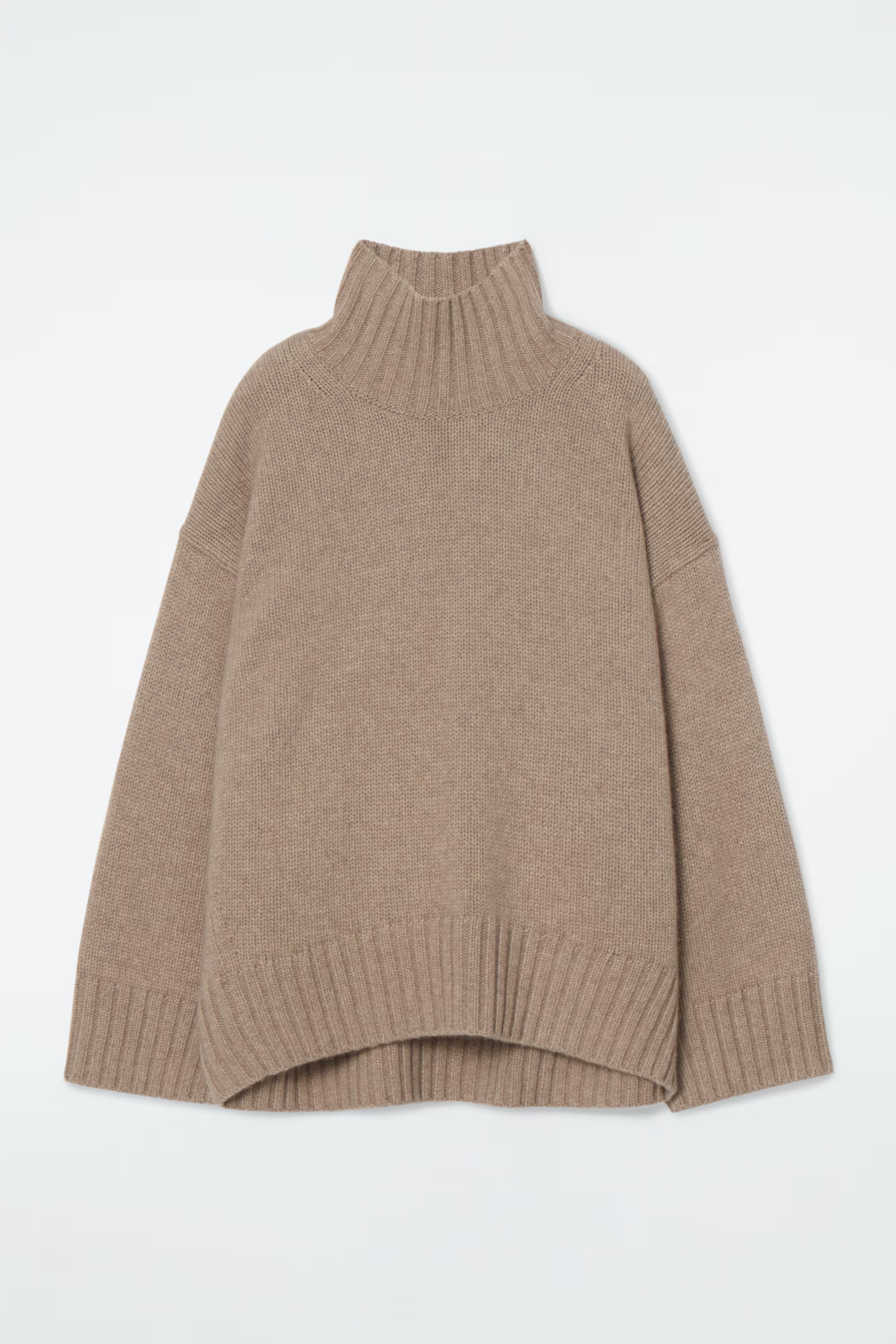 CHUNKY CASHMERE TURTLENECK JUMPER - BEIGE / UNDYED | COS GB | COS UK