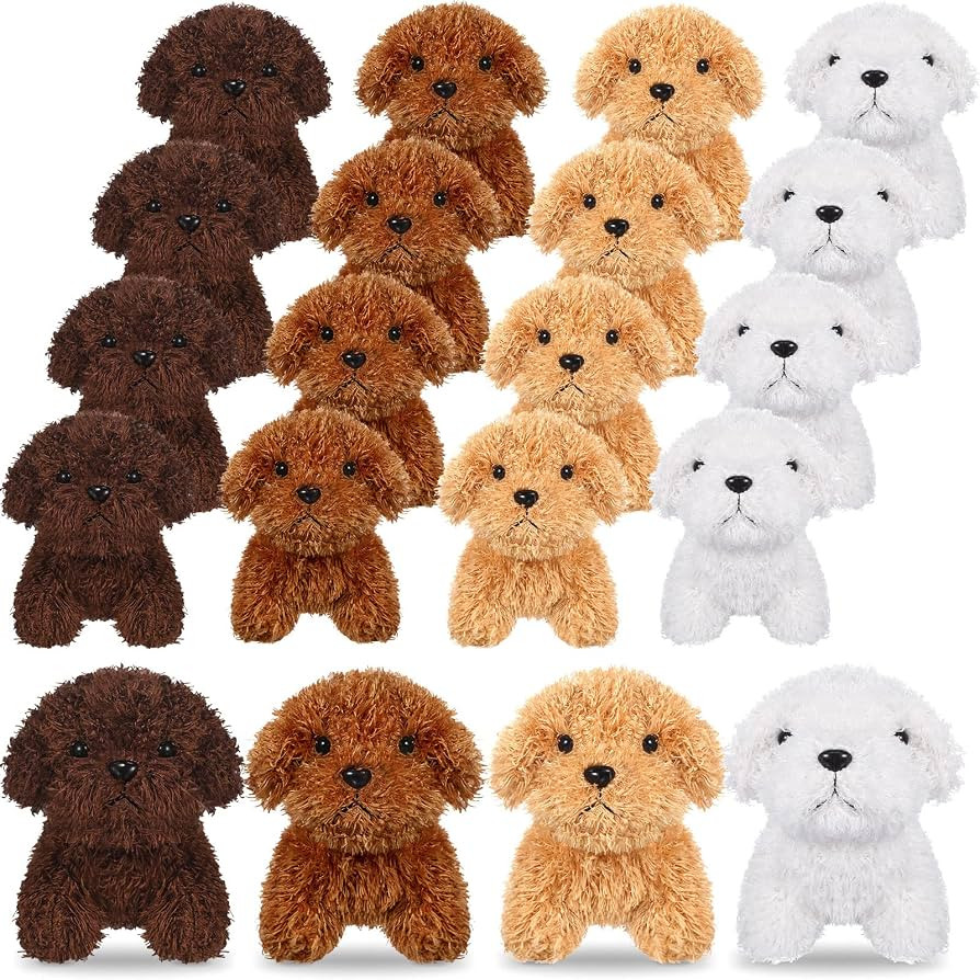 Sosation 20 Pcs Christmas Mini Stuffed Plush Dog Bulk Puppy Party Favor Gift Toy Soft Plush Dog f... | Amazon (US)
