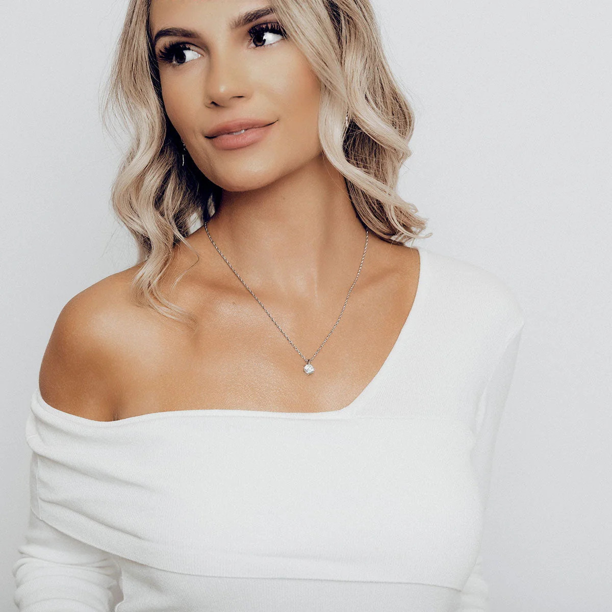 Adjustable Milano Twist Chain + Brilliant CZ Pendant Set in Sterling S | Roma Designer Jewelry