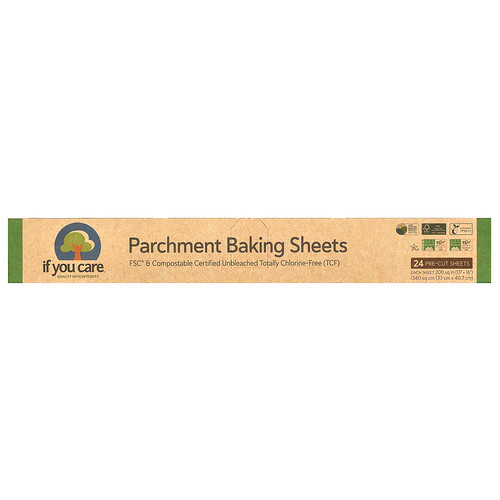 If You Care, Parchment Baking Sheets, 24 Pre-Cut Sheets, 200 sq in (13 in x 16 in) Each | iHerb