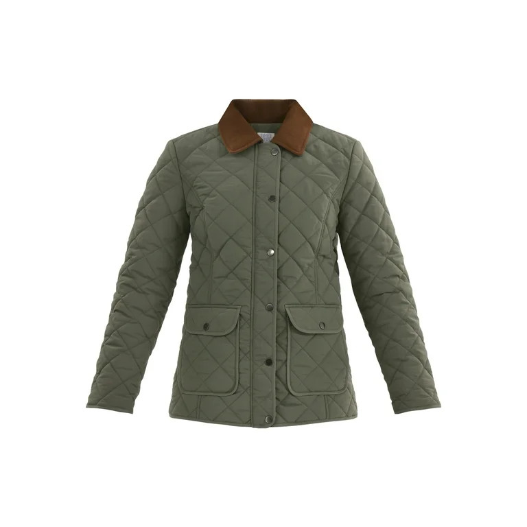 Time and Tru Women's Quilted Barn Coat, Midweight, Sizes XS-3X - Walmart.com | Walmart (US)