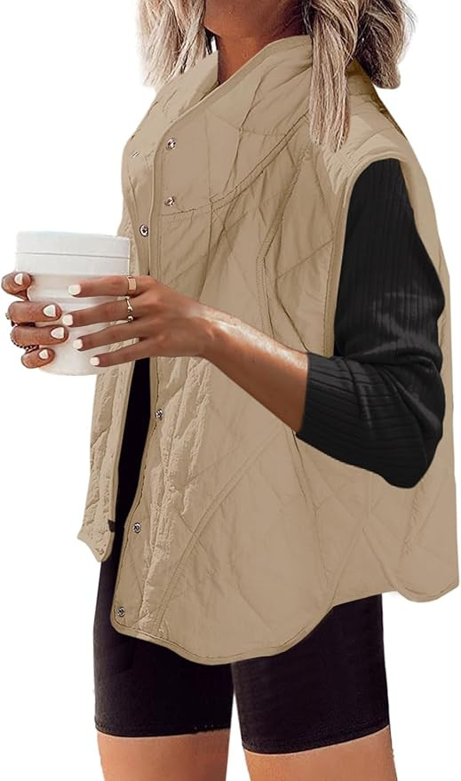 SENSERISE Womens Puffer Vest Quilted Vest Oversized Lightweight Vests Outerwear Padded Jacket Win... | Amazon (US)