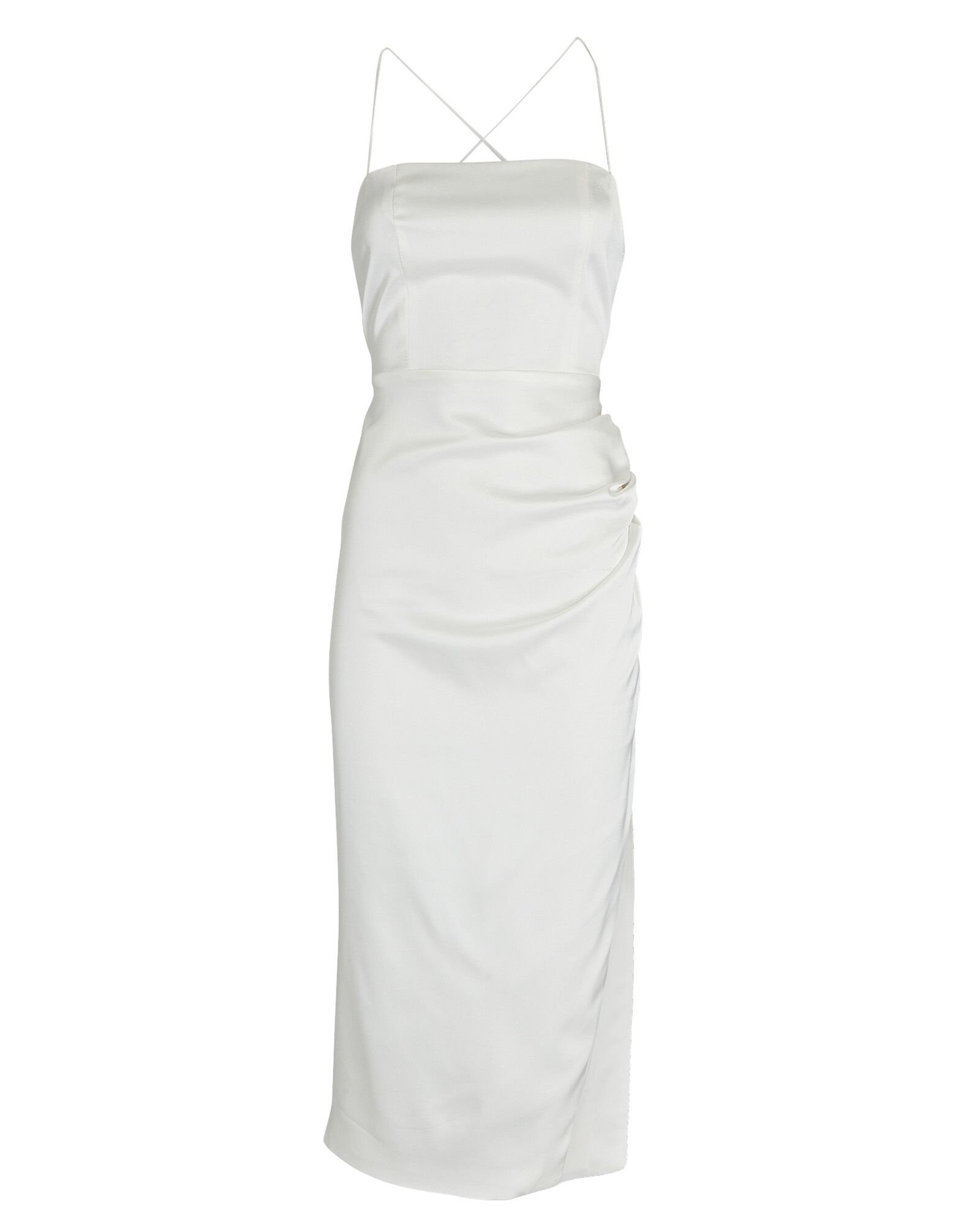 Miami Heat Tie-Back Satin Midi Dress | INTERMIX