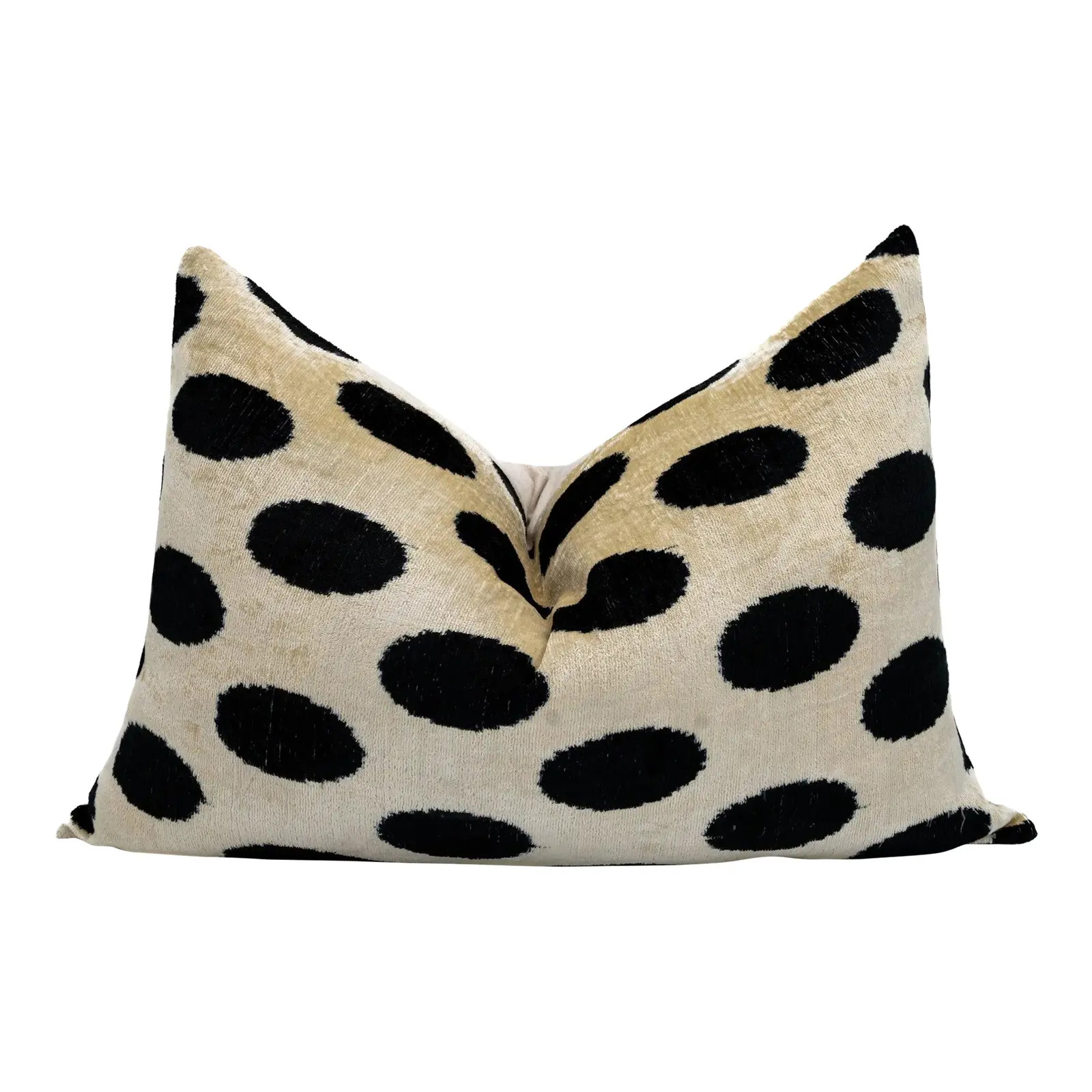 Handmade Black White Polka Dot Throw Pillow Cover & Feather Insert | Chairish