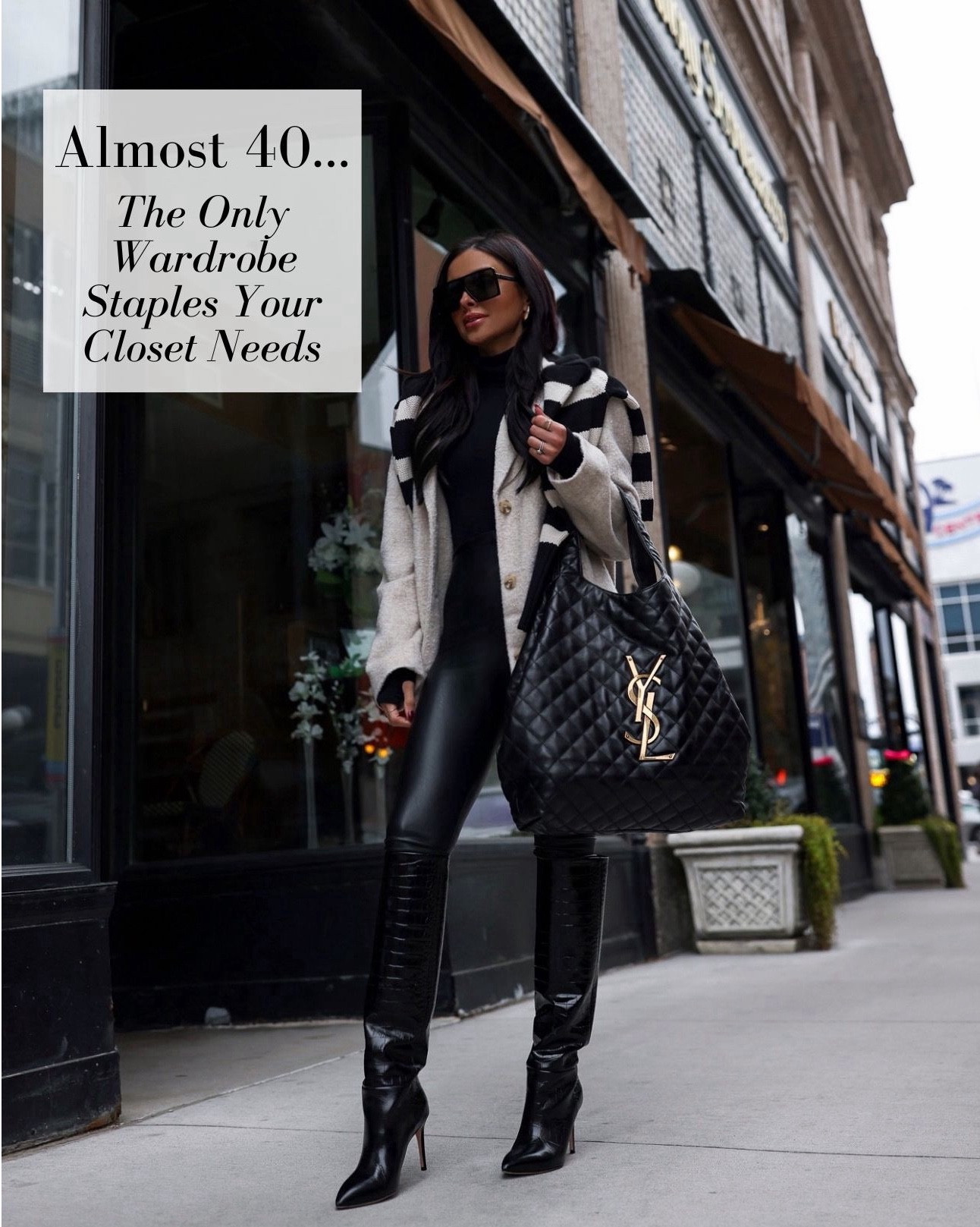 Wardrobe staples for women in their late 30s and 40s
Amazon white pants, Neutral bag, Black flared denim and leather jacket, Black booties, White button up, Amazon belts, Gucci flats, Amazon bra, Cashmere cardigan, Diamond studs, On trend denim you can dress up or down, Basic Amazon tee 



#LTKPetite #LTKOver40 #LTKWorkwear
