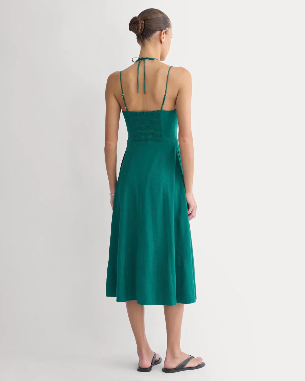 Tie-Neck Dress in Stretch Linen | Everlane