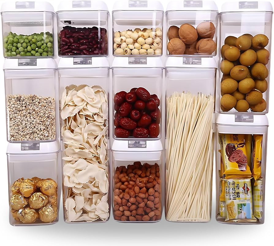 GRANZ Airtight Food Storage Containers (Pack of 12) | Kitchen Organization Set for Cereal & Dry F... | Amazon (UK)