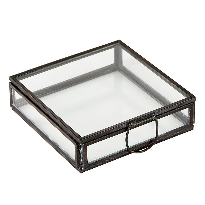 Glass & Metal Square Keepsake Box | APIARY by The Busy Bee