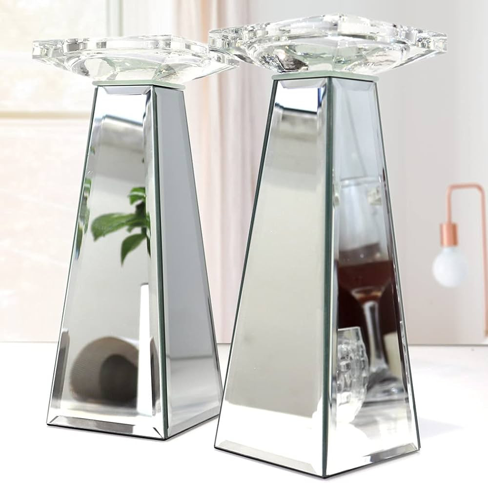 GIMORRTO Pillar Candle Holders 2 Sets Tabletop Decor for Wedding, Church, Fall, Holiday DéCor, T... | Amazon (US)