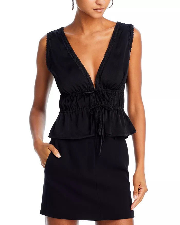 Beatrix Lace Up Peplum Top | Bloomingdale's (US)